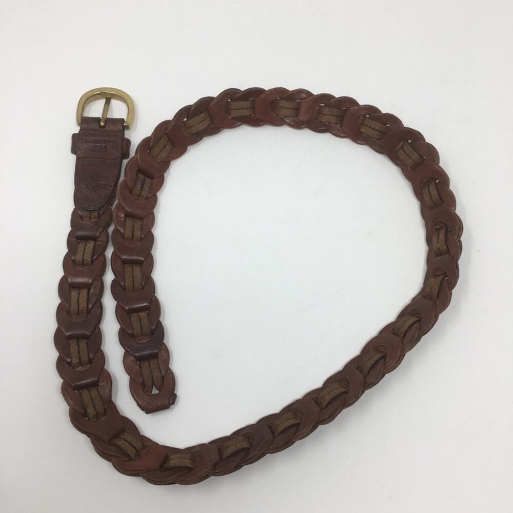 Amiee Lynn Brown Braided Leather Belt Small - Picture 6 of 6